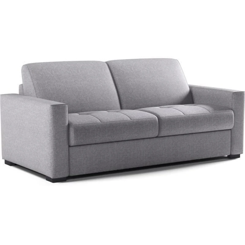 Canapé convertible express - MARIUS - Tissu Gris clair - matelas 14cm - 190 x 100 x 87 cm