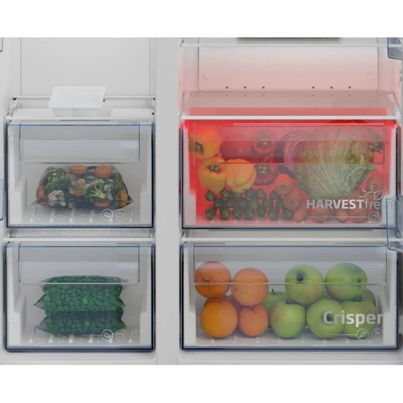 Réfrigérateur américain - BEKO - GN163141XBN - 2 portes - pose libre - classe E - 179 cm - inox