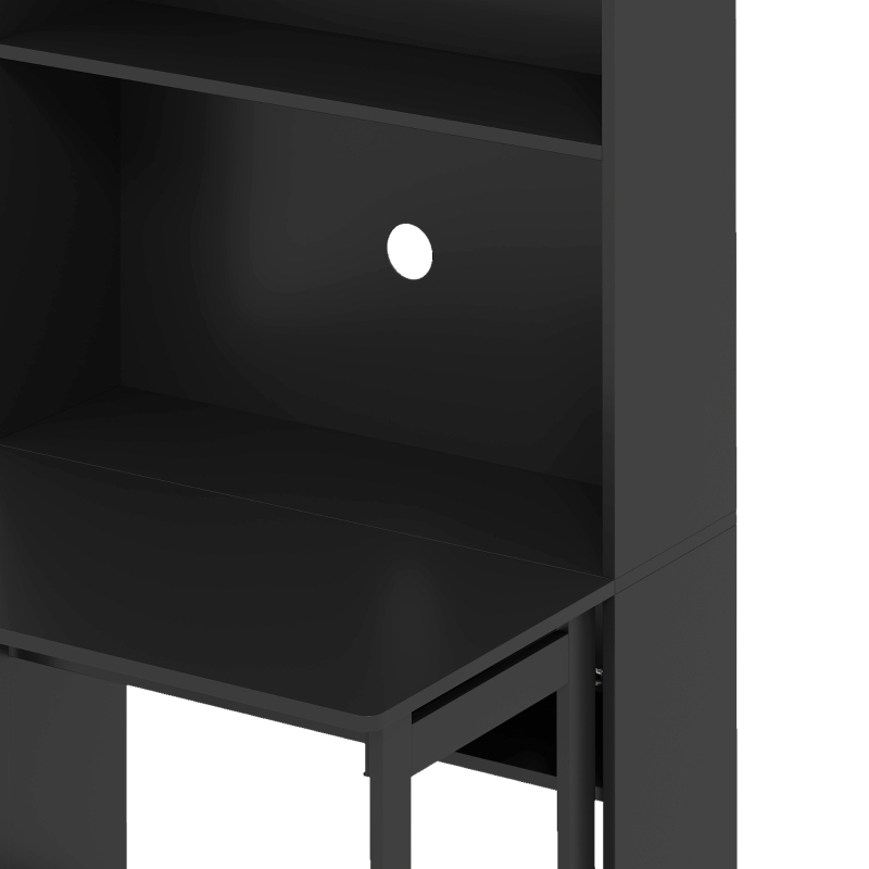 HOMCOM Foldable Desktop, Computer Desk with Storage Shelves, 80 x 69 x 155 cm, Black