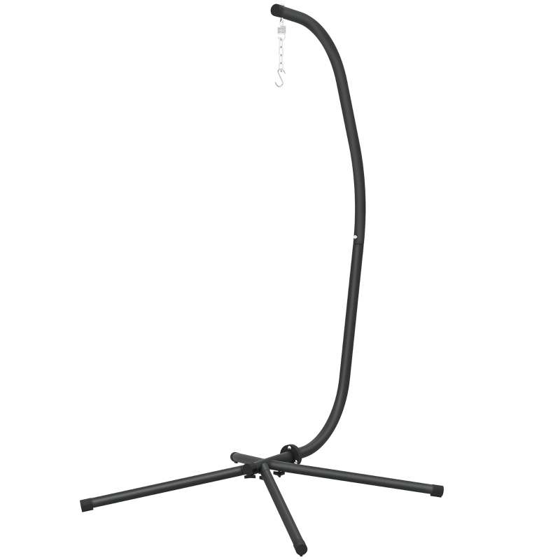 Outsunny Hanging Egg Chair Stand Only, Hammock Chair C-Stand with Hanging Chain, Black