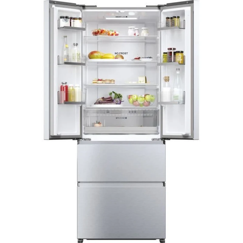 Réfrigérateur Multi-Portes - HAIER - HFR5719ENMG - 446L - No Frost - 4 Portes - Silver - 70x67,5x190 cm