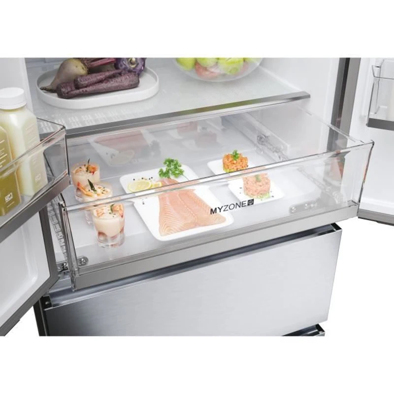 Réfrigérateur Multi-Portes - HAIER - HFR5719ENMG - 446L - No Frost - 4 Portes - Silver - 70x67,5x190 cm