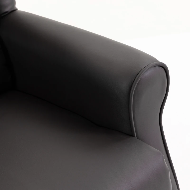 HOMCOM Elektrische sta-opstoel met vibratiemassage en warmtefunctie, seniorenfauteuil van bruin PU-leer