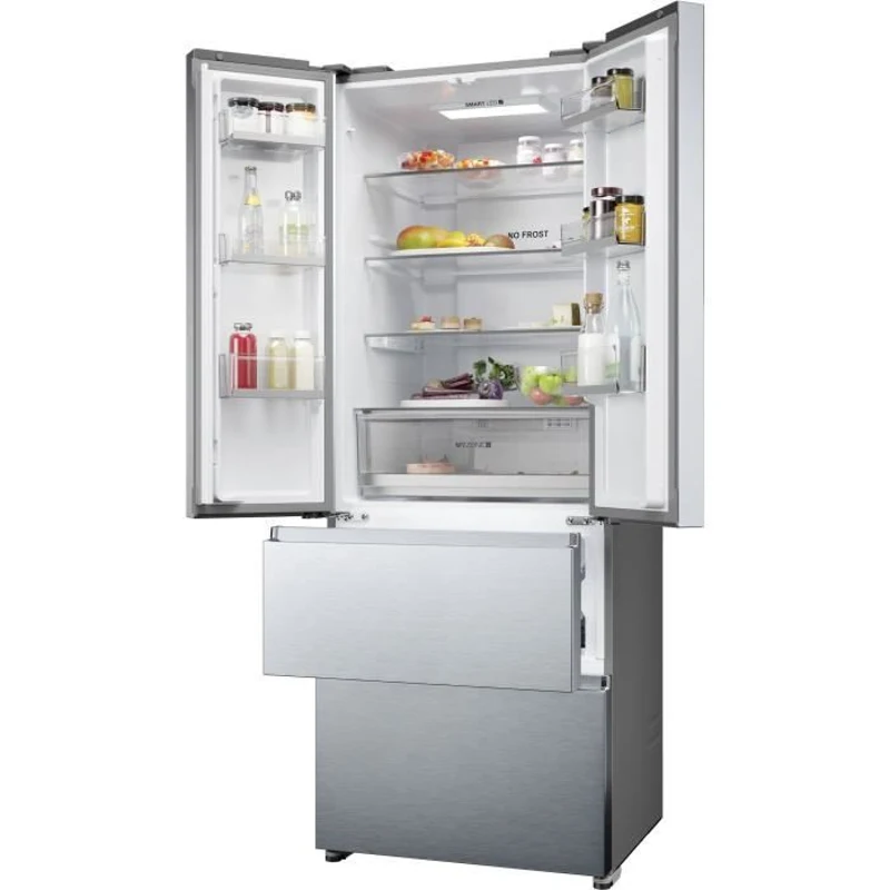 Réfrigérateur Multi-Portes - HAIER - HFR5719ENMG - 446L - No Frost - 4 Portes - Silver - 70x67,5x190 cm