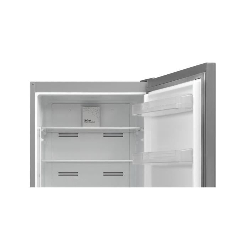 Réfrigérateur congélateur bas CONTINENTAL EDISON- 472L - Total No Frost ( Sans givre) - 41 dB - L70 cmxH186cm -inox