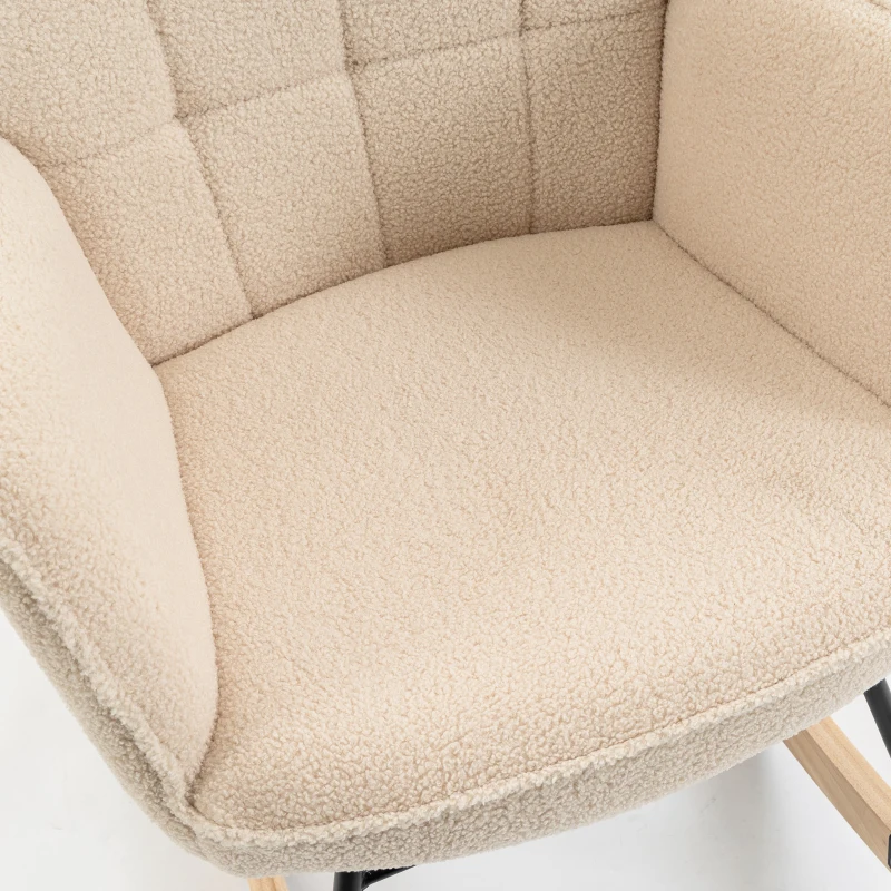 HOMCOM schommelstoel accentstoel tot 120 kg, polyester, beige(m-12)