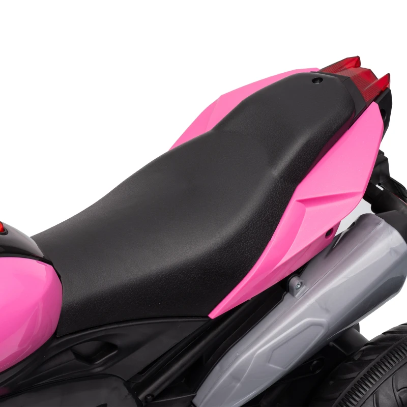 AIYAPLAY Kids Electric Motorcycle Ride-On Toy, 3-Wheel Battery-Operated Motorbike with Horn, Toddler Ride On Bike, Pink