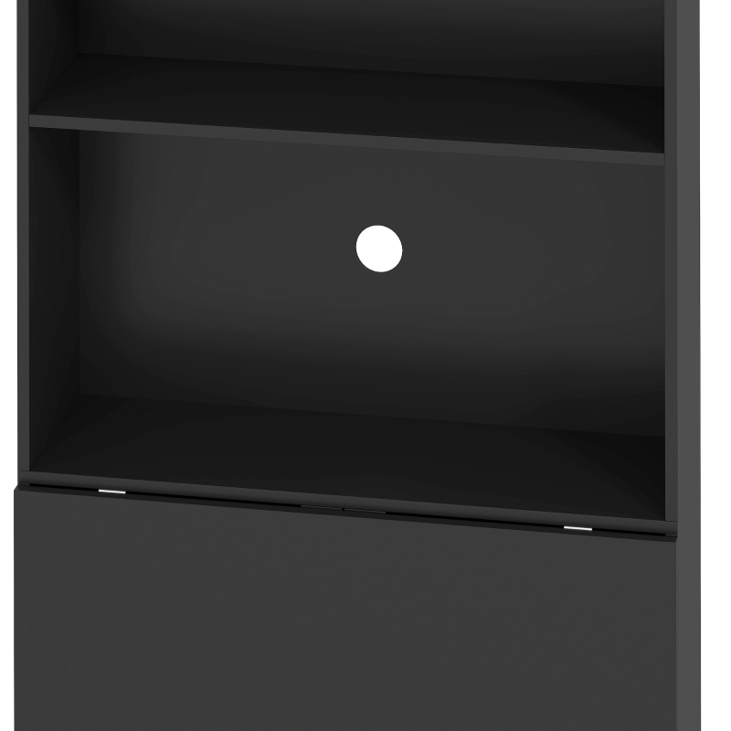 HOMCOM Foldable Desktop, Computer Desk with Storage Shelves, 80 x 69 x 155 cm, Black