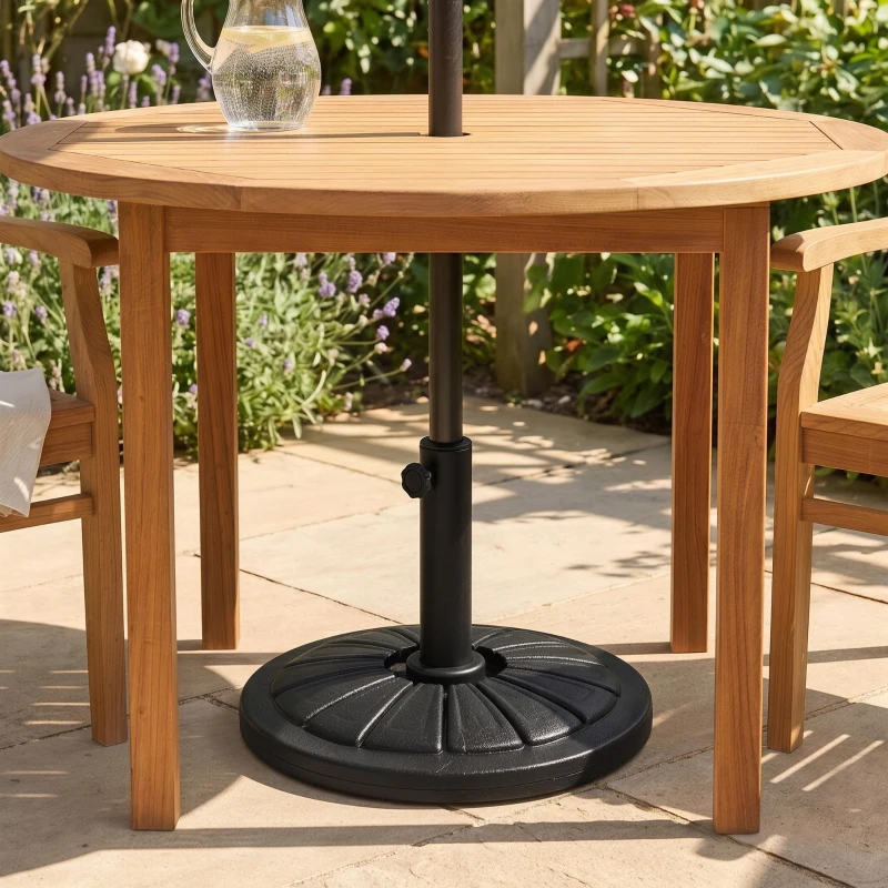 Outsunny Bază Rotundă pentru Umbrelă Ø43cm, 13kg din Ciment pentru Stâlpi de 38mm și 48mm, Negru