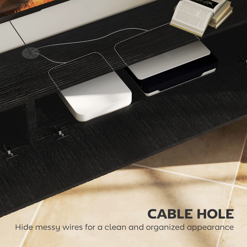 HOMCOM 180cm Floating TV Stand, Wall Mount TV Unit with Cable Management Hole, Fits up to 72" TV, Black