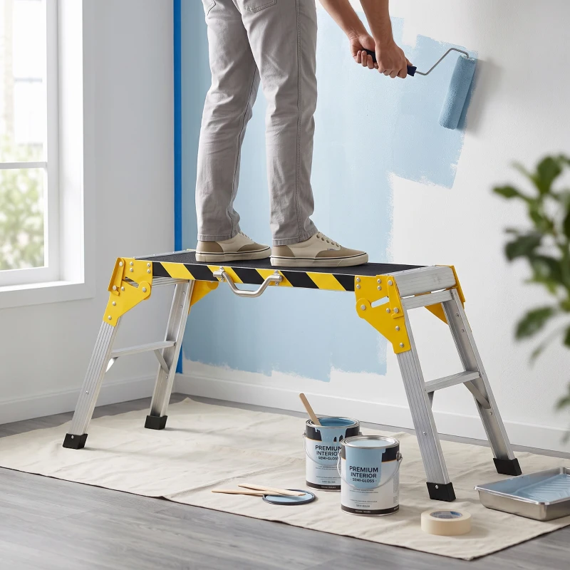 HOMCOM Inklapbare aluminium werkbank met handgreep, antislip, 150 kg, 110 x 32 x 50 cm