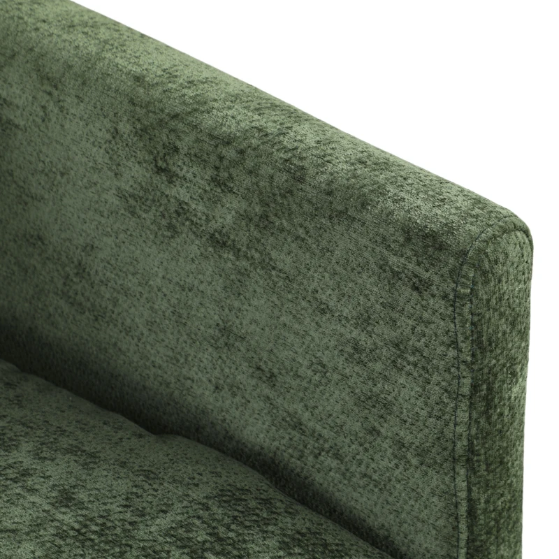 HOMCOM 2 Seater Sofa, Loveseat Sofa with Spring Cushions, Wide and Deep Seat, Wood Legs, Green