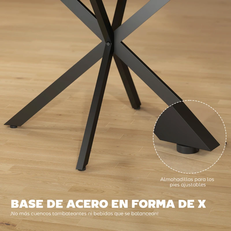 HOMCOM Mesa de Comedor Extensible Oval para 4 a 6 Personas Mesa de Cocina con Extensión 100-135 cm Efecto Madera Natural