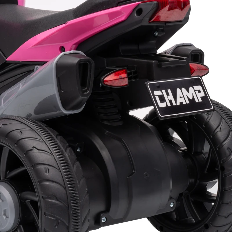 AIYAPLAY Kids Electric Motorcycle Ride-On Toy, 3-Wheel Battery-Operated Motorbike with Horn, Toddler Ride On Bike, Pink