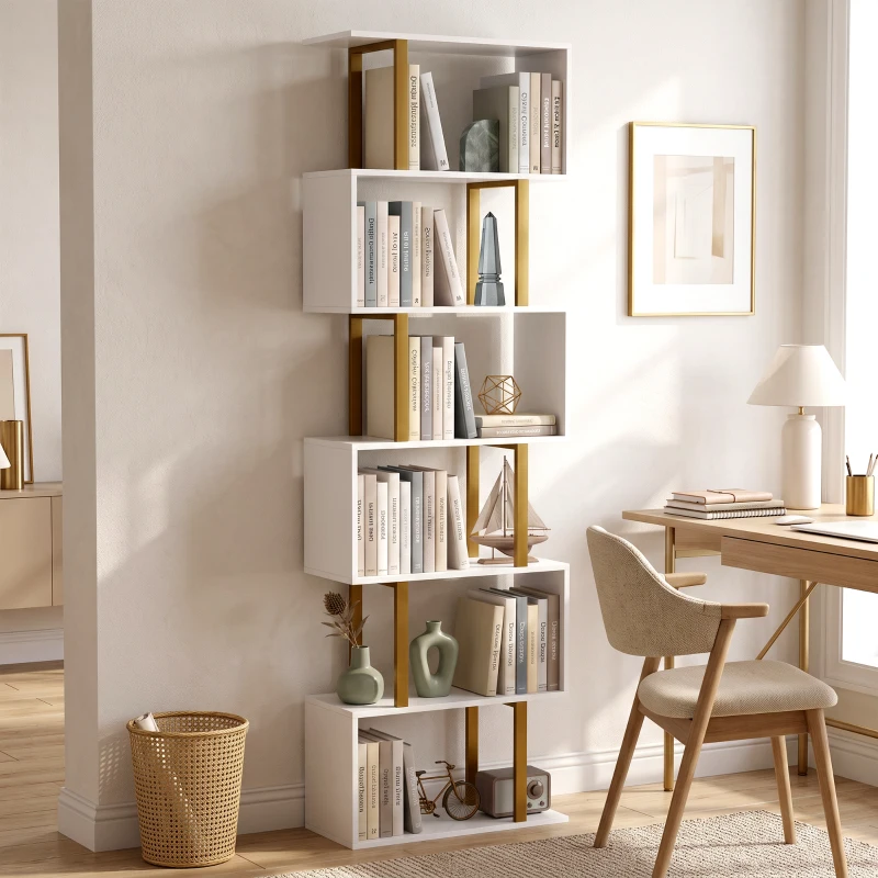 HOMCOM standing units free bookshelves industrial case bedroom