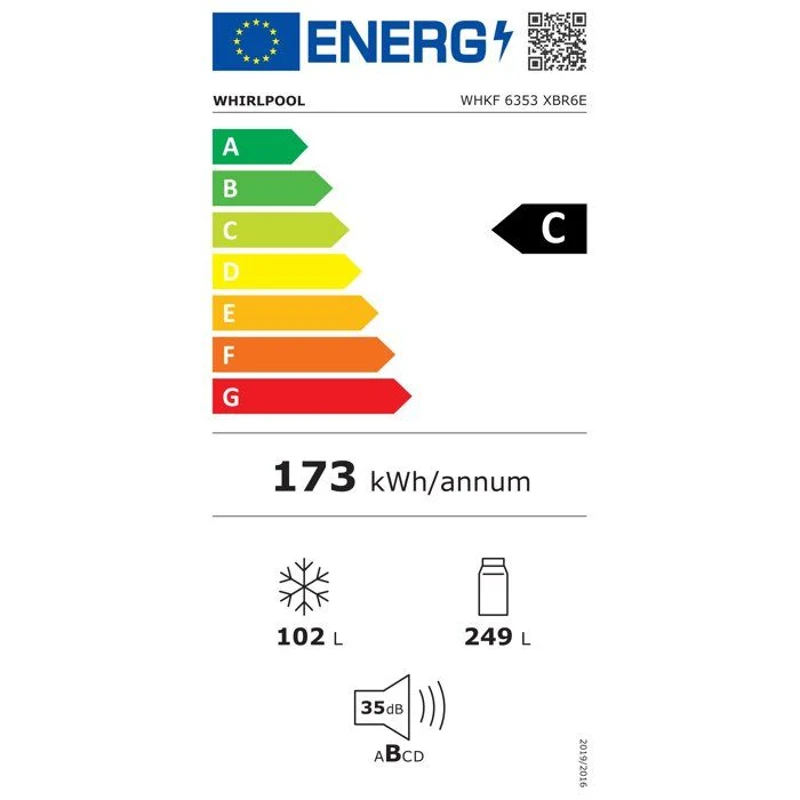 Réfrigérateur multiportes - WHIRLPOOL - WHKF6353XBR6E - 351 L - NoFrost - Classe C - Multiflow - 203,5x59,5x66,3 - Dark Inox