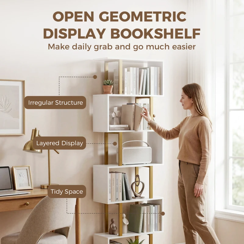 HOMCOM standing units free bookshelves industrial case bedroom