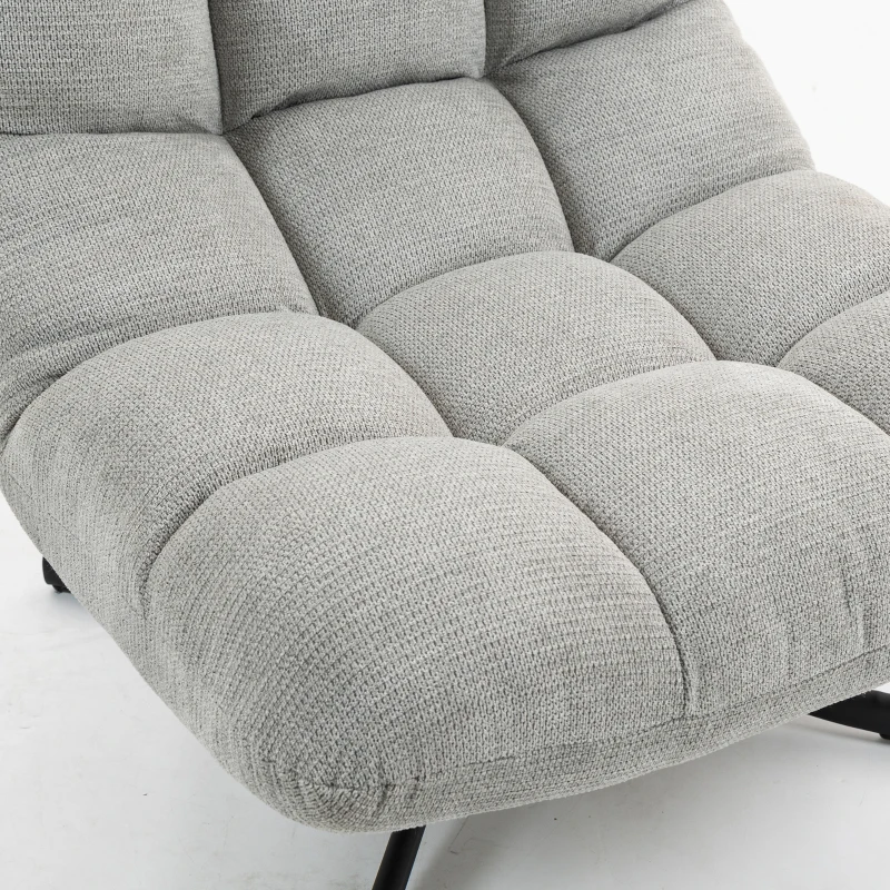HOMCOM Fauteuil salon sans accoudoirs, chaise pivotante en tissu chenille imperméable, assise large, 75 x 95 x 90 cm gris clair