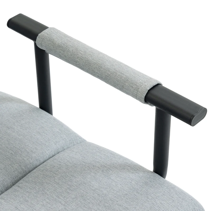 HOMCOM Sillón Cama Plegable 3 en 1 Tapizado en Lino Respaldo Ajustable Almohada con Funda Lavable 67x73x96 cm Gris Claro