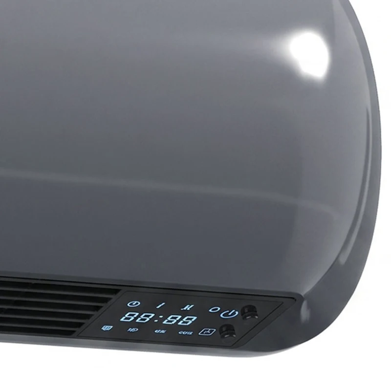 HOMCOM 2000W Ceramic Electric Heater with Fan, Adjustable Thermostat, Wall Mounted - Grey