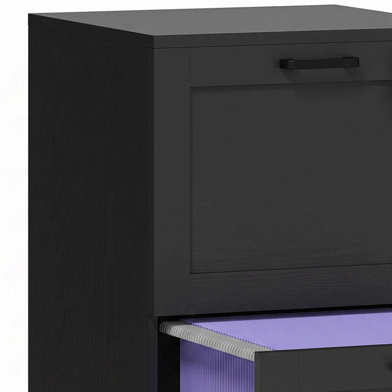 HOMCOM 2-Drawer Filing Cabinet with Lock - Black