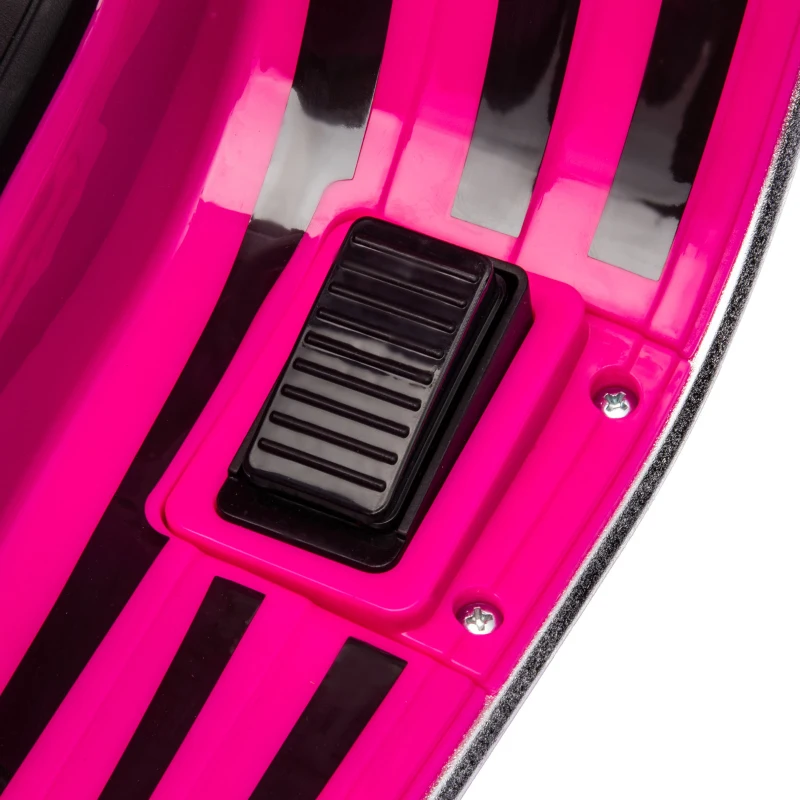 AIYAPLAY Scooter électrique enfant Vespa 6 V dim. 107L x 47l x 73H cm Musique MP3 Port USB Phare 2 roues d'entraînement - Rose
