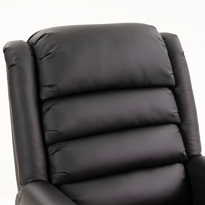 HOMCOM Elektrische sta-opstoel met vibratiemassage en warmtefunctie, seniorenfauteuil van bruin PU-leer