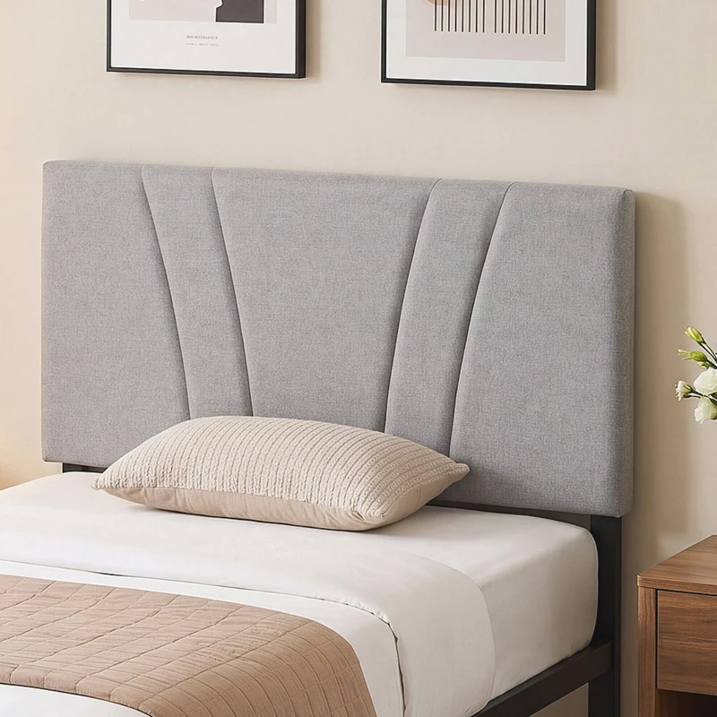 HOMCOM 3FT Single Bed Frame with Upholstered Headboard and Underbed Storage, Black and Light Grey