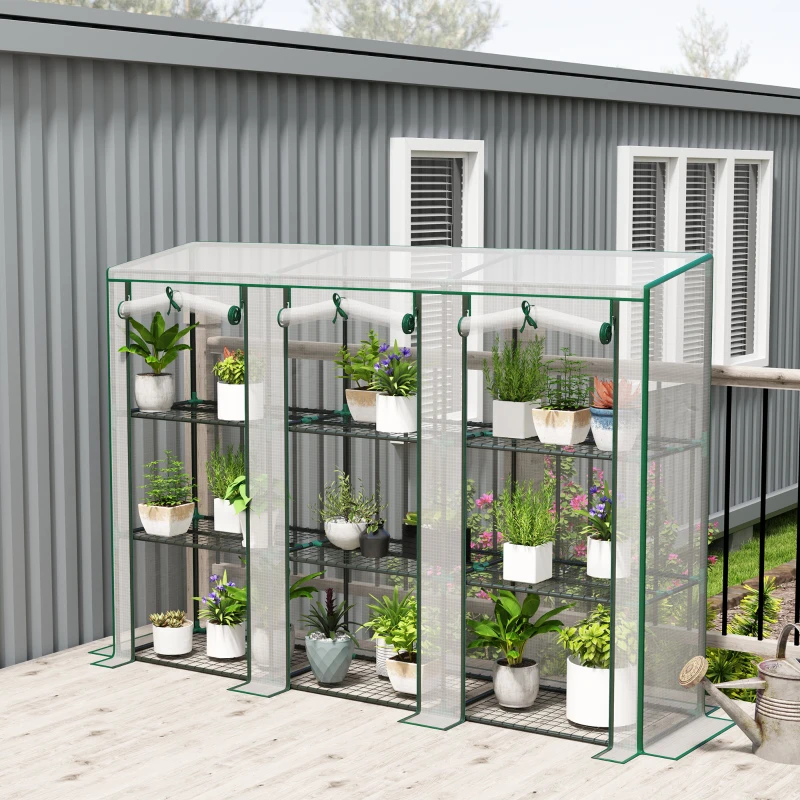 Outsunny 46 x 215cm Nine-Shelf Greenhouse