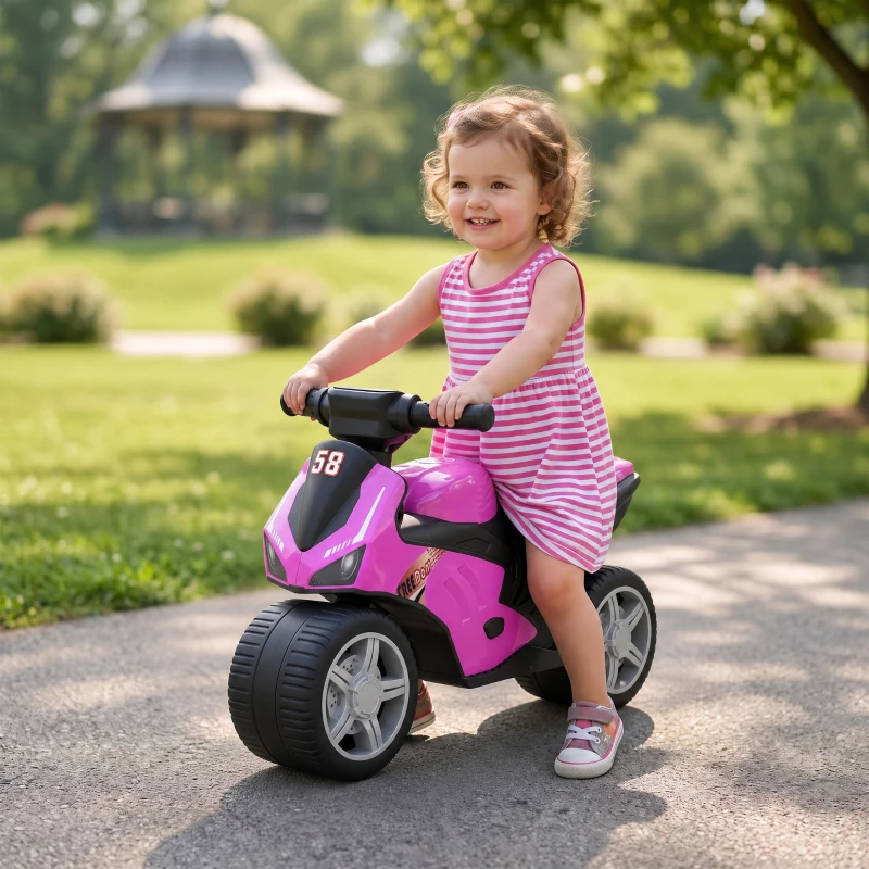 AIYAPLAY Bicicleta sin Pedales Moto Correpasillos con Música y Ruedas Extra Anchas para Niños y Niñas de 18 a 36 Meses Rosa