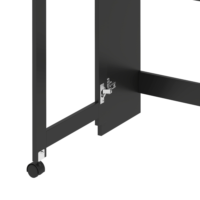 HOMCOM Foldable Desktop, Computer Desk with Storage Shelves, 80 x 69 x 155 cm, Black