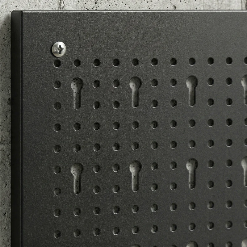 HOMCOM Opslagsysteem Wandrek 60 x 40 cm, 38-delig set met haken en planken, Zwart+Rood