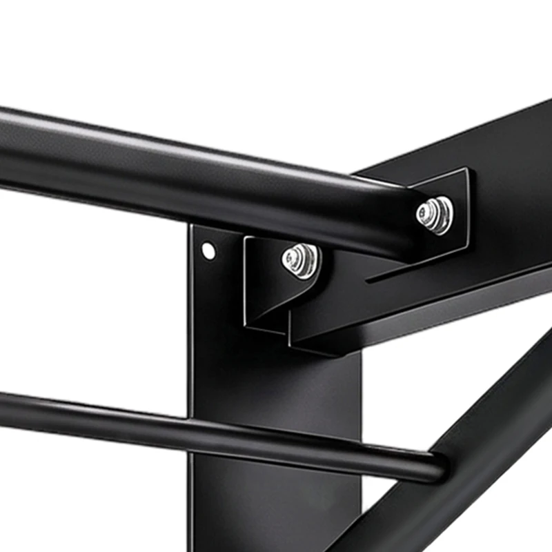 SPORTNOW Pull Up Bar Wall Mounted Chin Up Bar with Folding Design, 3 Hooks for Resistance Bands, Supports up to 120 kg, Black