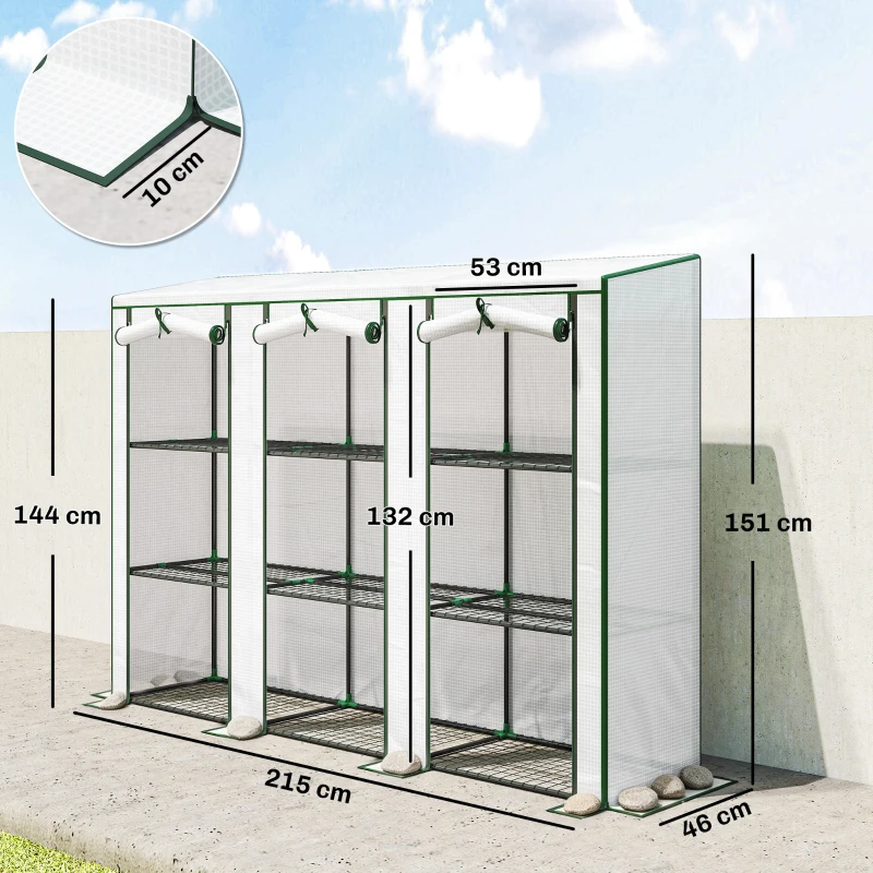 Outsunny 46 x 215cm Nine-Shelf Greenhouse