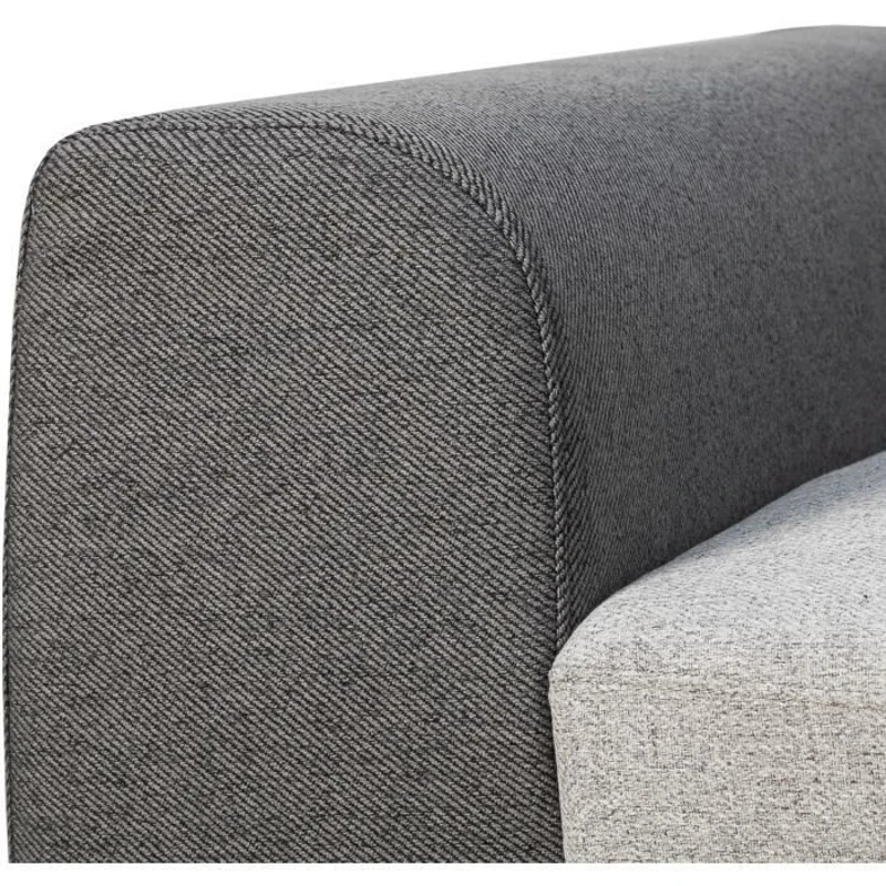 Canapé d'angle convertible réversible - 4/5 places - KELIO - Tissu Anthracite/Gris - 3 tétieres - 245 x 184 x 77/87 cm