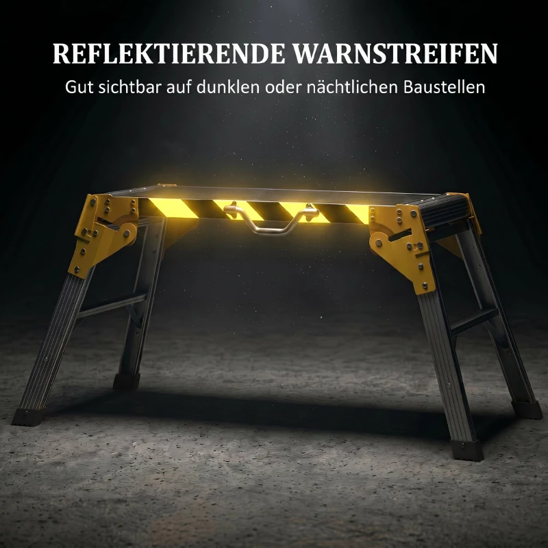 HOMCOM Inklapbare aluminium werkbank met handgreep, antislip, 150 kg, 110 x 32 x 50 cm