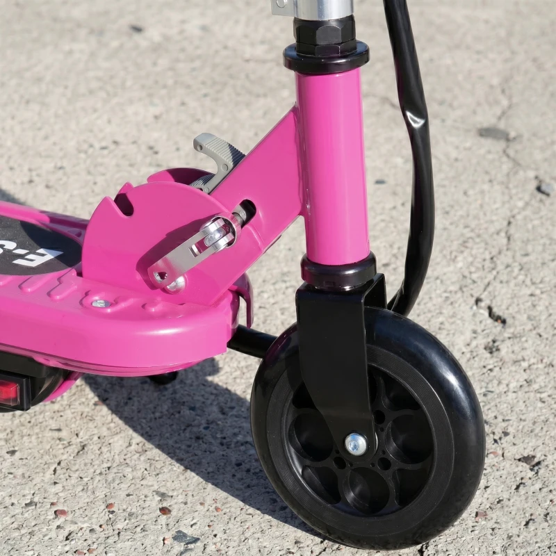 HOMCOM Foldable Electric Kids Scooter, Ride-on for Ages 7-14 Years, Pink