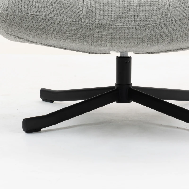 HOMCOM Fauteuil salon sans accoudoirs, chaise pivotante en tissu chenille imperméable, assise large, 75 x 95 x 90 cm gris clair