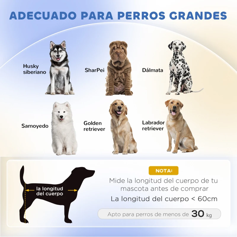 PawHut Sofá para Perros Grandes Cama Elevada para Perros con Cojín Lavable y Patas de Madera Carga 30 kg 98x67x25cm Gris Oscuro