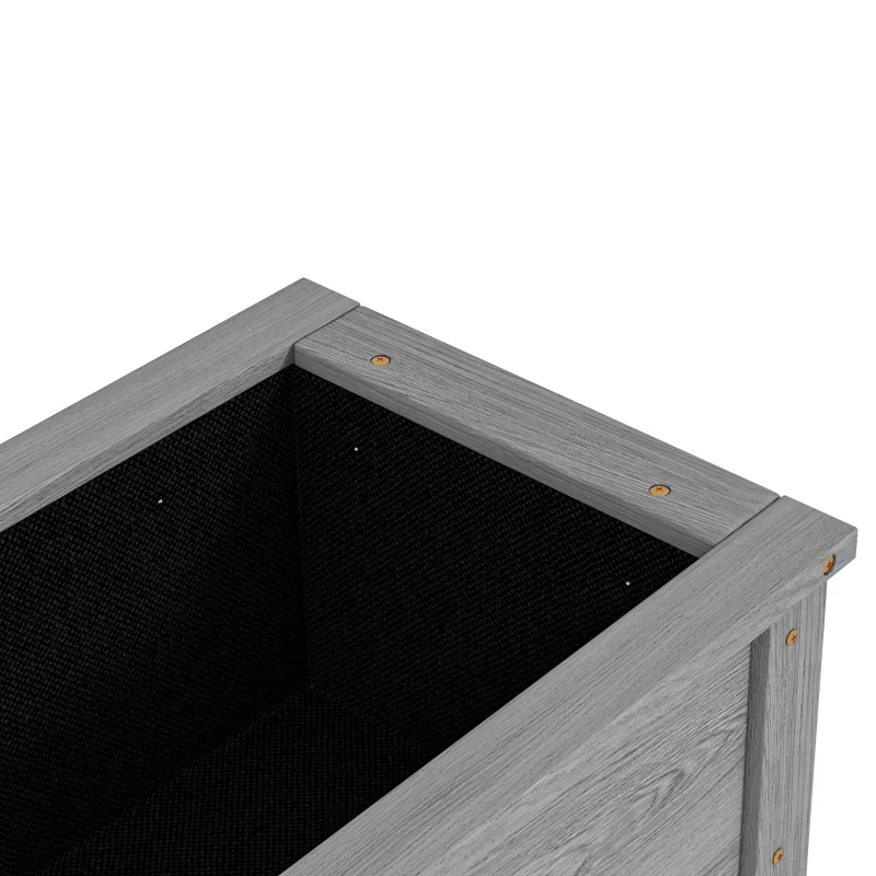 Outsunny Wooden Raised Garden Bed, Elevated Planter Box with Storage Shelf and Drainage Holes, Raised Planter with Legs, Grey