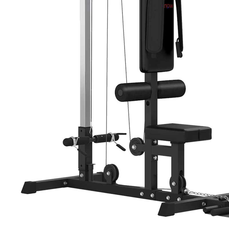 SPORTNOW Spiertrainingsstation met katrol, borsttrek - lat-pulldownmachine - halterbank voor spieropbouw