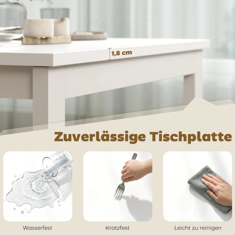 HOMCOM Ausziehbarer Esstisch 80-120 cm für 4-6 Personen, Platzsparender Küchentisch mit einfacher Ausziehfunktion, Natur