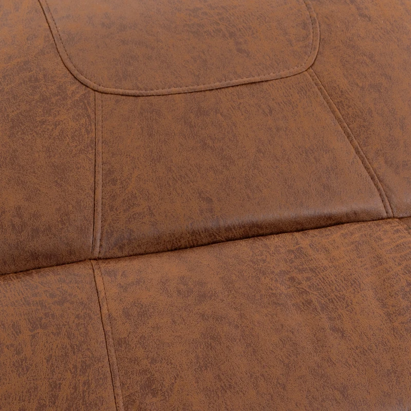 HOMCOM Sillón Relax Reclinable Manual Tapizado en Cuero Sintético Instalación Rápida Reposapiés Acolchado Grueso Marrón