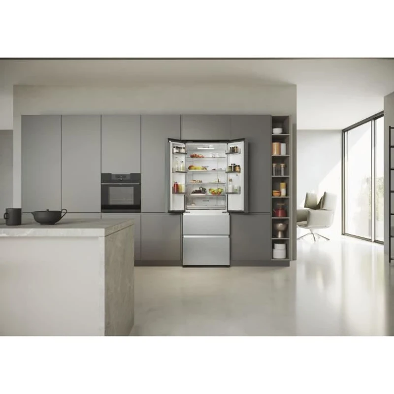 Réfrigérateur Multi-Portes - HAIER - HFR5719ENMG - 446L - No Frost - 4 Portes - Silver - 70x67,5x190 cm