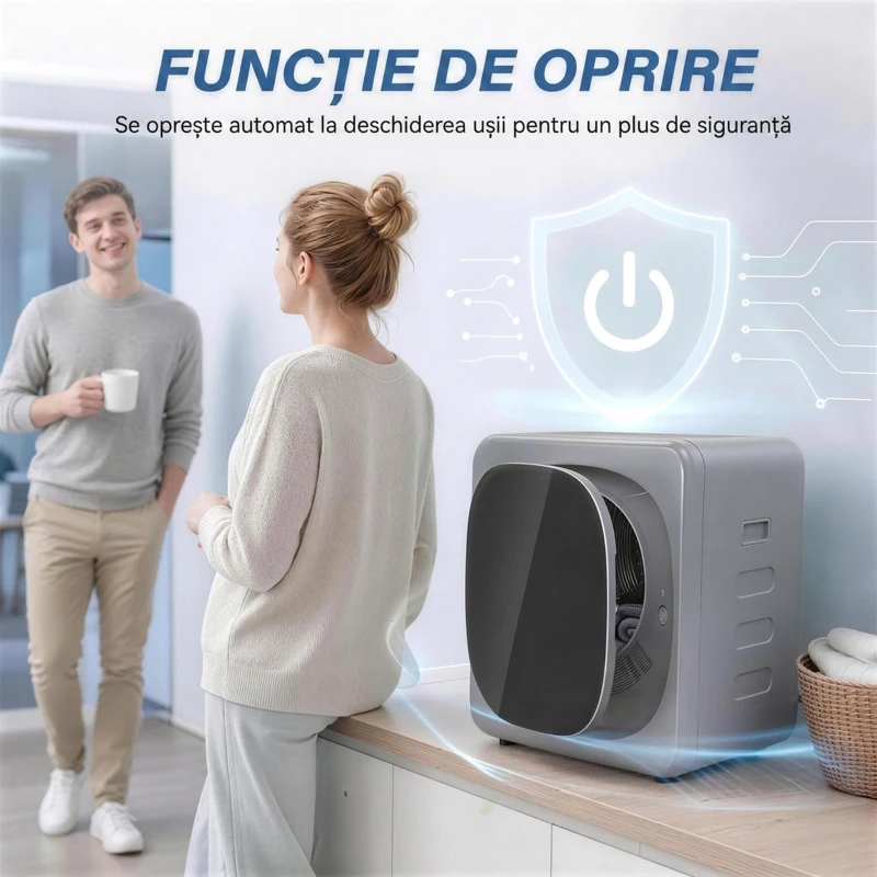 HOMCOM Uscător de Rufe cu Capacitate de 2.5kg, cu Temporizator, Încărcare Frontală, Argintiu