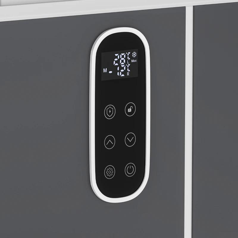 Outsunny 55L Compressor Car Fridge Freezer, Dual Zone Camping Refrigerator with App Control, Grey
