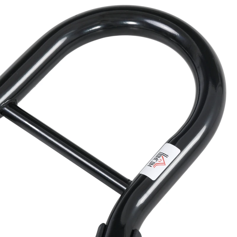 HOMCOM Soporte de Caballete Trasero para Motocicleta Elevador de Rueda con Ruedas y Brazo Oscilante en U Negro