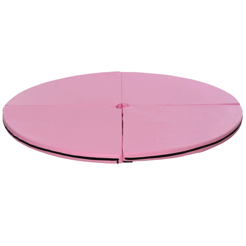 HOMCOM Saltea pentru Pole Dance Antiderapantă, Portabilă, Detașabilă și Pliabilă, pentru Casă și Sală, Ø150 x 5 cm, Roz