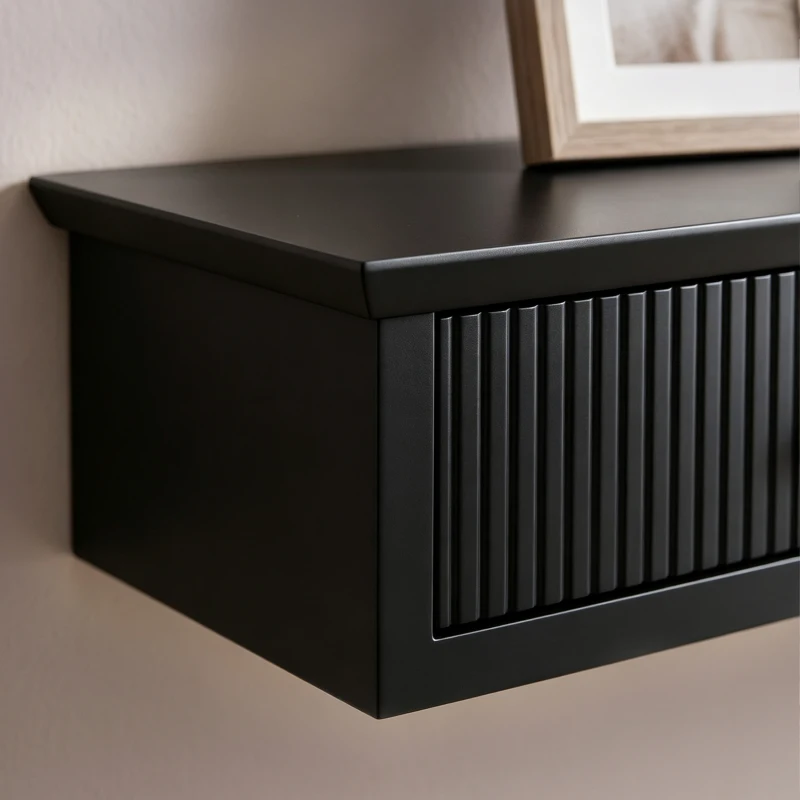 HOMCOM Shelf Wall-Mounted Storage Shelf Shelving Unit MDF 93 x 15 x 10 cm Entryway Kitchen Living Room, Black