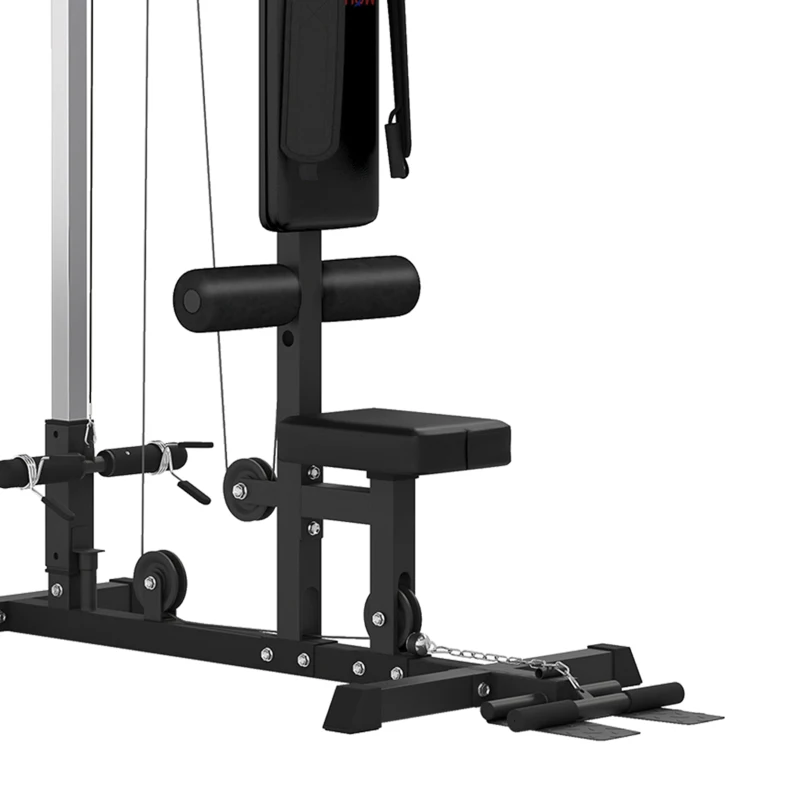 SPORTNOW Spiertrainingsstation met katrol, borsttrek - lat-pulldownmachine - halterbank voor spieropbouw